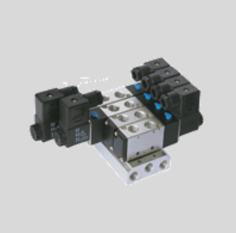 STC 3V-200M-2 Mounted Manifold- Aluminum Base, 1/8" Port, 2-Stations