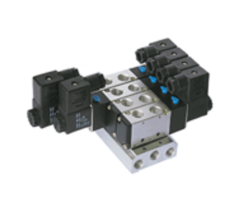STC 4V-100M Series Mounted Manifold- Aluminum Base, 1/8" Port,
