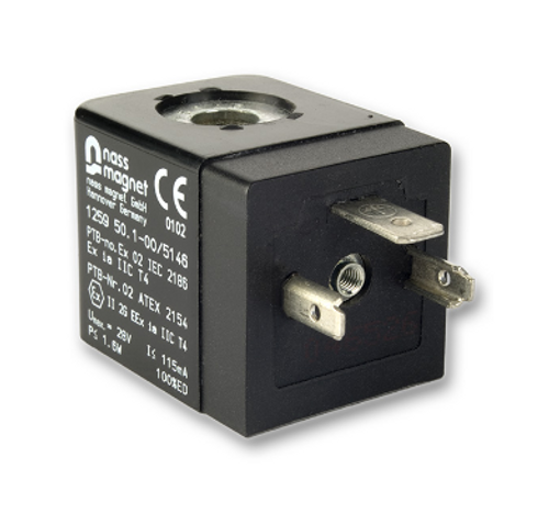 STC 200C Solenoid Coil for STC 3V200-400, 4V200-400 Series Solenoid Valves DIN 43650B Connection, Includes Armature Tube Assembly