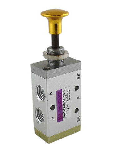 STC 4R210-1/4M Manual Air Valve- 1/4" NPT, 4 Way, 5 Port, 2 Position Valves - Detented Pull/Push STC 4R210-1/4M Manual Air Valve- 1/4" NPT, 4 Way, 5 Port, 2 Position Valves - Detented Pull/Push