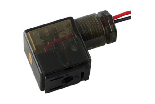 STC 200C-DIN-DC Solenoid Coil for STC 200-400 Series Solenoid Valves For 200C DIN VDC Coil - LED Indicator and Strain Relief Connector