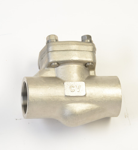 Chicago Valve Series P486 - Class 800, 1-1/2" Forged 316L Stainless Piston Check Valve, Threaded Ends