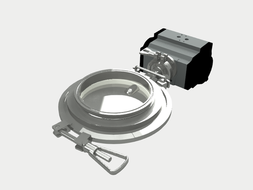 CORA CV Series Ultra Sanitary Butterfly Valve, 2 Piece, Tri-Clamp type, Pneumatic Actuator, 316L Stainless Steel Body- FDA food grade white translucent silicone seal