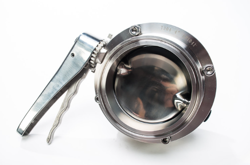 2-1/2" Sanitary Solutions SSBFV-2.5-316L-V, Multi-Position Clamp Butterfly Valve - Viton Seats