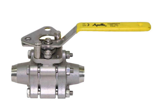 1-1/2" Apollo 86A-607-01 - 3 Piece, Stainless Steel, Full Port, Schedule 80 Butt-Weld, Ball Valve