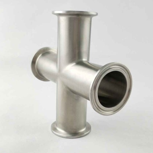 1" Sanitary Solutions SS9MP-1-316L, Clamp Cross, Polish ID/OD, 316 Stainless Steel