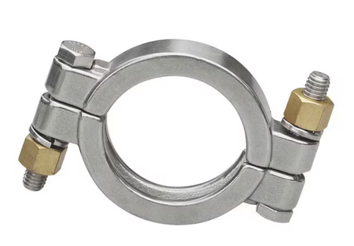 3/4" Sanitary Solutions SS13MHP-050-075-304, Heavy Duty Bolted Clamp, T304 Stainless Steel