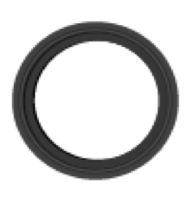 8" Sanitary Solutions SS40MPF-SFY-8, Black Flanged VITON Clamp Gasket, Type 2