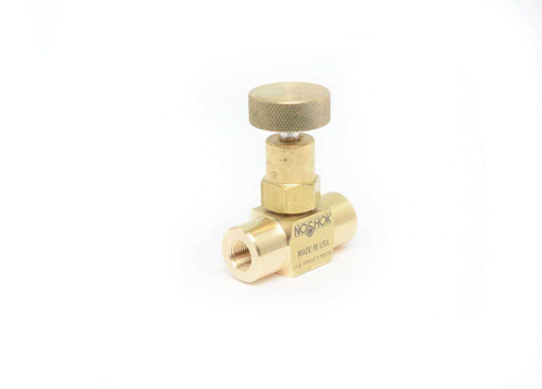 NOSHOK 102-FFB - 1/4" NPT, Female-Female, Brass, Hard Seat, Mini Needle Valve