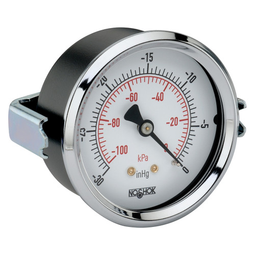 2-1/2" NOSHOK 25-120-30-vac/kPa Vacuum Gauge -1/4" NPT Back Connection, Steel Panel Mount Case 2-1/2" NOSHOK 25-120-30-vac/kPa Vacuum Gauge -1/4" NPT Back Connection, Steel Panel Mount Case