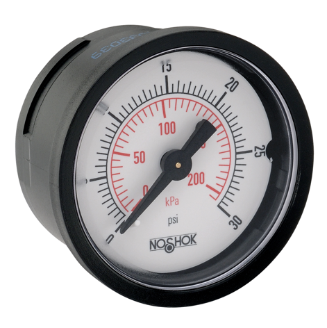 1-1/2" NOSHOK 15-110-60-psi/kPa-CFF Pressure Gauge with Chrome Front Flange with Chrome Front Flange -1/8" NPT Back Connection, ABS Case