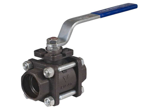 1-1/4" Bonomi 714000 - 3 Piece, Socket Weld, Carbon Steel, Ball Valve with Mounting Pad