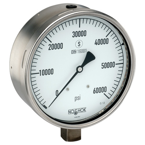 6" NOSHOK Pressure Gauge Female Bottom Connection 304 Stainless Steel Solid Front Case 6" NOSHOK Pressure Gauge Female Bottom Connection 304 Stainless Steel Solid Front Case