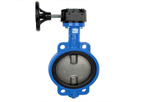 1-1/2" Bonomi G500S - Wafer Style, Epoxy Coated Cast Iron, Gear Operated Butterfly Valve
