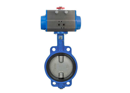 5" Bonomi SR500S - Wafer Style, Epoxy Coated Cast Iron, Stainless Disc, Butterfly Valve with Spring Return Actuator