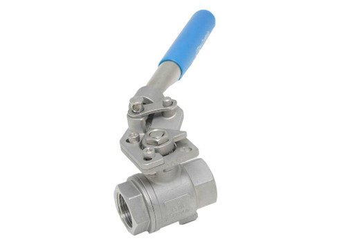 1" JFlow SRDM3833 - 2 Piece, Stainless Steel, Ball Valve, with Spring Return (Deadman) Handle