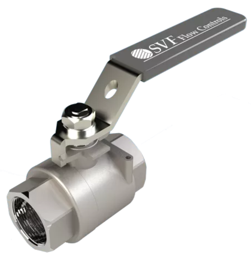 1/2" SVF Flow Control 20SS Series, 2-Piece, Stainless Steel Ball Valve, Full Port, RTFE Seat, Threaded, 1000 WOG 1/2" SVF Flow Control 20SS Series, 2-Piece, Stainless Steel Ball Valve, Full Port, RTFE Seat, Threaded, 1000 WOG