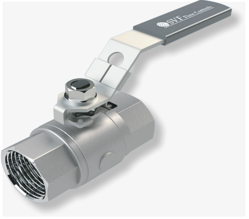 1-1/2" SVF Flow Control 25SS Series, 2-Piece, Stainless Steel Ball Valve, Reduced Port, RTFE Seat, Threaded, 1500 WOG