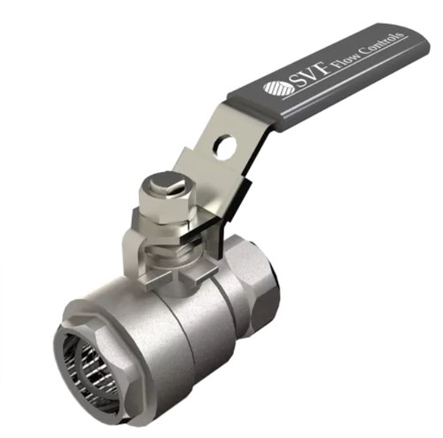 1-1/2" SVF Flow Control 26SS Series, 2-Piece, Stainless Steel Ball Valve, Full Port, RTFE Seat, Threaded, 1500 WOG
