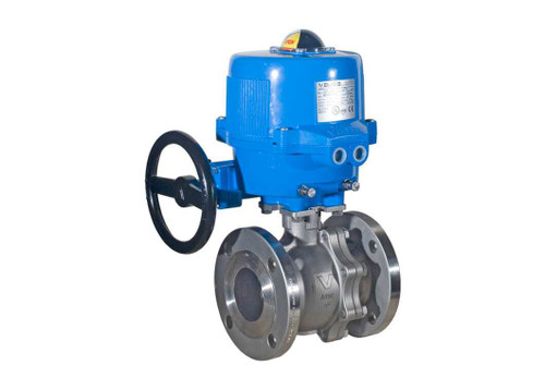 Bonomi M8E766000-00 Series - Stainless Steel, Full Port, Flanged, Ball Valve w/ Electric Actuator