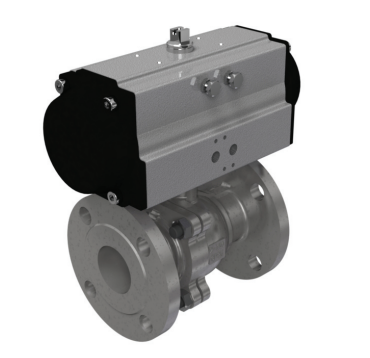 4" AVCO 900 Ball Valve, 2 Piece, Direct Mount, 316 Stainless Steel Body, 150# Flange mounted with Spring Return Pneumatic Actuator