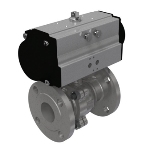 6" AVCO 900 Ball Valve, 2 Piece, Direct Mount, 316 Stainless Steel Body, 150# Flange mounted with Spring Return Pneumatic Actuator