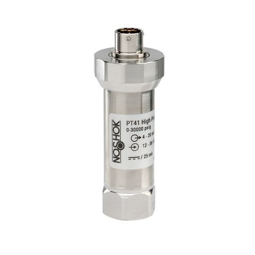 NOSHOK PT41 Series High Pressure Fixed Range Pressure Transmitter PT41-23000PSIG-2-2-6-3, 0 to 23000 psig, 0 VDC to 5 VDC, 3-Wire, ±0.25% Span, Bayonet 6 Pin
