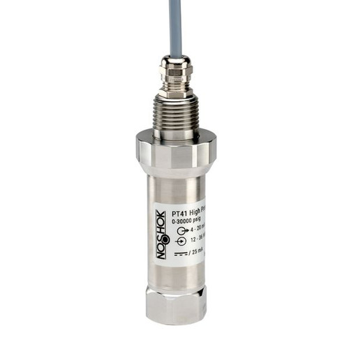 NOSHOK PT41 Series High Pressure Fixed Range Pressure Transmitter PT41-87000psig-1-2-6-3, 0 to 87000 psig, 0 VDC to 5 VDC, 3-Wire, ±0.5% Span, Bayonet 6 Pin