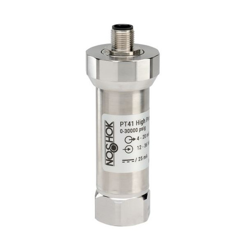 NOSHOK PT41 Series High Pressure Fixed Range Pressure Transmitter PT41-87000psig-2-2-6-18, 0 to 87000 psig, 0 VDC to 5 VDC, 3-Wire, ±0.25% Span, DIN Form A With 3 Ft Cable