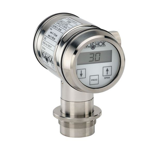 NOSHOK PTI30 Series High Accuracy Intelligent Industrial Pressure Transmitter PTI30-5PSIG-1-43-80-25-TC, Min. span 1.45 psi, max. span 5.8 psi, 1-1/2" Flush PMC, M12 x 1 4 Pin, Transparent Cover
