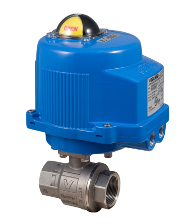 1" Bonomi M8E700076V**-0* 30/ 60/ 90° V-Port Ball Valve, 2-Way, Stainless Steel Direct Mount, NPT Threaded, with Metal Electric Actuator with Positioner OR Positioner with Battery Backup