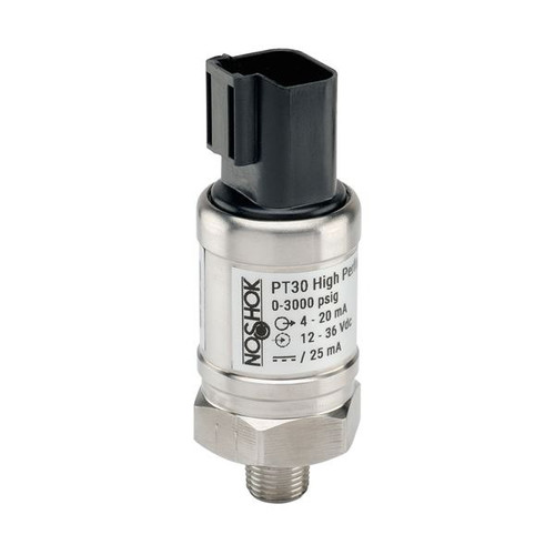 NOSHOK PT30 Series High Performance Fixed Range Pressure Transmitter PT30-200PSIG-1-1-50-66, 0 to 200psig, 4 mA to 20 mA, 2-wire, 7/16-20 male SAE - 4 (J1926-2), Deutsch 2 pin (DT04-2P)