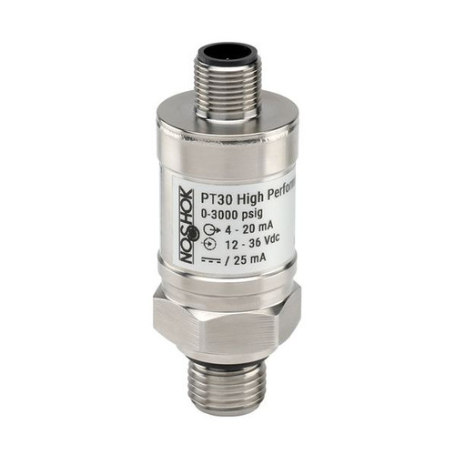 NOSHOK PT30 Series High Performance Fixed Range Pressure Transmitter PT30-500PSIG-1-5-2-25, 0 to 500psig, 0 Vdc to 10 Vdc, 3-wire, 1/4 NPT male, M12 x 1 4 pin