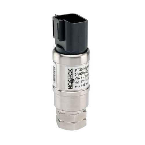 NOSHOK PT30 Series High Performance Fixed Range Pressure Transmitter PT30-3000PSIG-1-13-50-21, 0 to 3000psig, 0.5 Vdc to 4.5 Vdc, 3-wire (ratiometric), 7/16-20 male SAE - 4 (J1926-2), Deutsch 4 pin (DT04-4P)