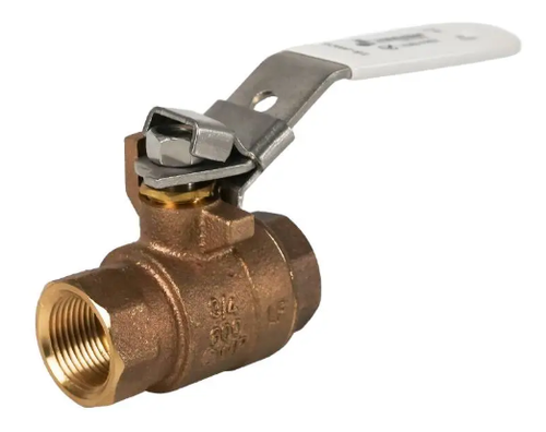 3/4" Jomar Valve T-200CSSG-LH Series, 2 Piece, Full Port, NPT Threaded, Lead-Free Bronze, Stainless Steel Ball & Stem, Latch Lock Handle, 600 WOG Ball Valve