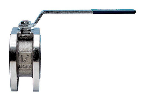 1 1/2" Bonomi 720016 - Ball Valve, Wafer Style, Stainless Steel, Full Port, Manually Operated