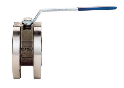 1/2" Bonomi 720288 - Ball Valve, Wafer Style, Stainless Steel, Full Port, Manually Operated