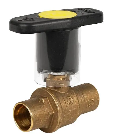 1-1/2" Jomar Valve S-100CG-IH, 2 Piece, Full Port, Soldered Ends, Dezincification Resistant Brass, Thermal-Block Insulated Handle, 600 WOG  Ball Valve