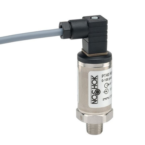 NOSHOK PT40 Series High Accuracy Fixed Range Pressure Transmitter PT40-1000PSIG-2-5-45-17, 0 to 1000psig, ±0.125% of span, 0 Vdc to 10 Vdc, 3-wire, 7/16-20 male SAE J514 FIG 34B (non-adjustable), DIN form C with 3 ft cable