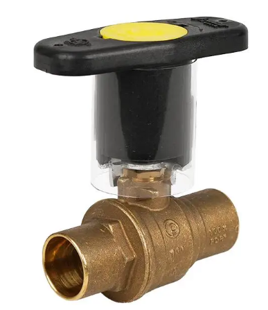 3/4" Jomar Valve S-100CSSG-IH, 2 Piece, Full Port, Soldered Ends, Dezincification Reistant Brass, Stainless Steel Ball & Stem, Thermal-Block Insulated Handle, 600 WOG Ball Valve