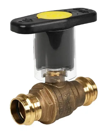 1-1/4" Jomar Valve JP-100G-IH, 2 Piece, Full Port, Press Connection, Dezincification Resistant Brass, Thermal-Block Insulated Handle, 250 WOG Ball Valve