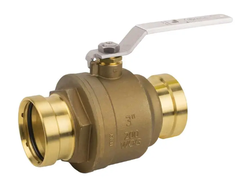 4" Jomar Valve JP-100SSG XLC, 2 Piece, Full Port, Press XLC Connection, Dezincification Resistant Brass, Stainless Steel Ball & Stem, 200 WOG Ball Valve