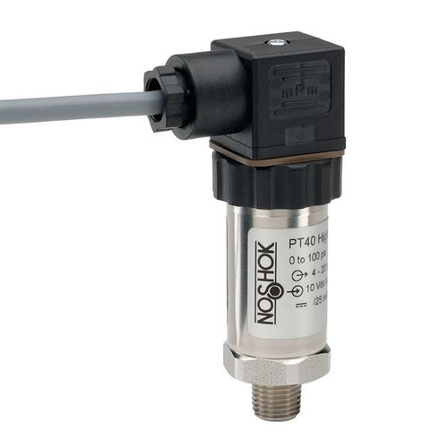 NOSHOK PT40 Series High Accuracy Fixed Range Pressure Transmitter PT40-2000PSIG-1-5-45-18, 0 to 2000psig, ±0.25% of span, 0 Vdc to 10 Vdc, 3-wire, 7/16-20 male SAE J514 FIG 34B (non-adjustable), DIN form A with 3 ft cable