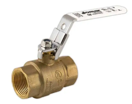 3/4" Jomar Valve JF-100TG-LH, 2 Piece, Full Port, Dezincification Resistant Lead-Free Brass, NPT Threaded, Stainless Steel Ball & Stem, Latch Lock Handle, 600 WOG Ball Valve