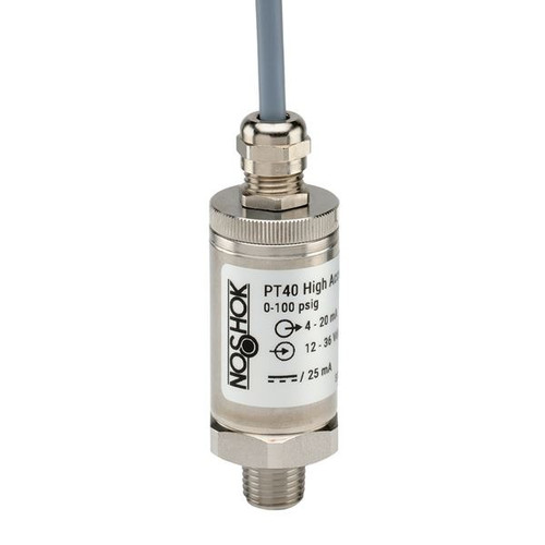 NOSHOK PT40 Series High Accuracy Fixed Range Pressure Transmitter PT40-10000PSIG-2-1-45-36, 0 to 10000psig, ±0.125% of span, 4 mA to 20 mA, 2-wire, 7/16-20 male SAE J514 FIG 34B (non-adjustable), integral cable 3 ft