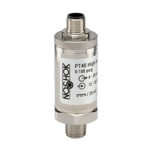 NOSHOK PT40 Series High Accuracy Fixed Range Pressure Transmitter PT40-10000PSIG-2-1-45-25, 0 to 10000psig, ±0.125% of span, 4 mA to 20 mA, 2-wire, 7/16-20 male SAE J514 FIG 34B (non-adjustable), M12 x 1 4 pin
