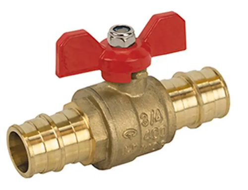 3/4" Jomar Valve T-422G T-Handle, 2 Piece, Standard Port, Dezincification Resistant Lead-Free Brass, Solder x Expansion Pex Connection, Stainless Steel Ball & Stem, T-Handle, 400 WOG Ball Valve