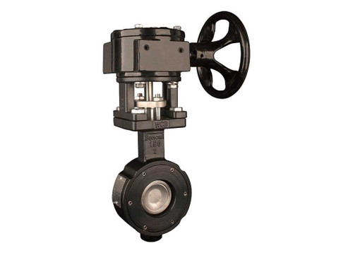 5" Bonomi G8300- High Performance Butterfly Valve, Wafer Style, Carbon Steel Body, CF8M Stainless Steel Disc, RTFE Seat, Gear Operated