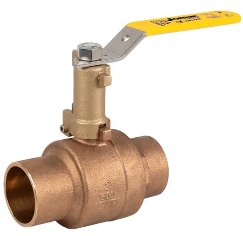 1/2" Jomar Valve S-200CSS-EH, 2 Piece, Full Port, Soldered Ends, Bronze, Stainless Steel Ball & Stem, Stem Extension, 600 WOG Ball Valve