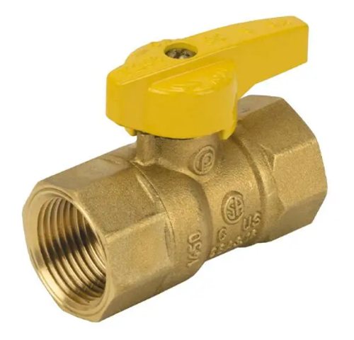 3/4" FIP Jomar Valve T-205 Yellow Teardrop, 2 Piece, Gas Ball Valve, Teardrop Handle, 400 WOG